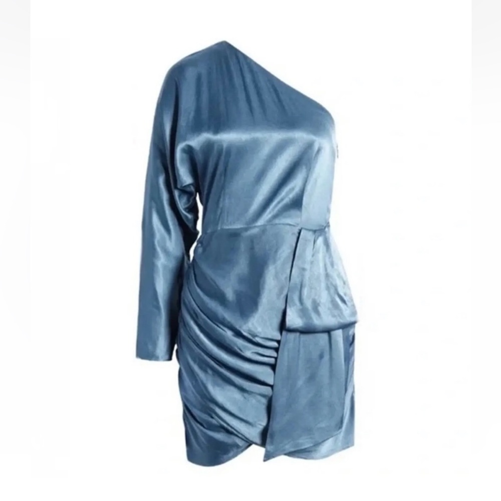 ELLIATT Viscose Blue Asymmetrical One Shoulder Dress Size Small NWOT‎